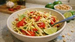 Knackiger Papayasalat mit Limette und Erdnüssen – einfach und voller Aroma