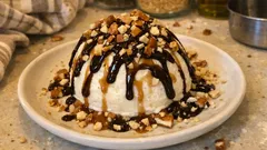 Süss-salziger Glacedom mit Karamell und Salzbrezeln – lässt sich super vorbereiten