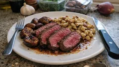 Hirschentrecôte mit Gewürzfeigen und Marroniknöpfli – festlich und gelingsicher