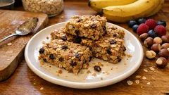 Diese Haferriegel mit Banane gelingen einfach und sind ideal für unterwegs