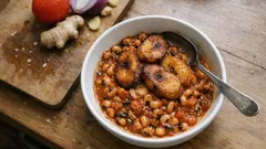 Red-Red mit Kochbanane: würzige Bohnen aus Ghana, einfach nachgekocht